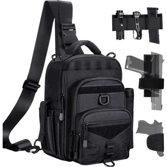 COOGEO Tactical Sling Bag Backpack with Pocket Compact Chest Pack Shoulder Bag - Picture 1 of 6